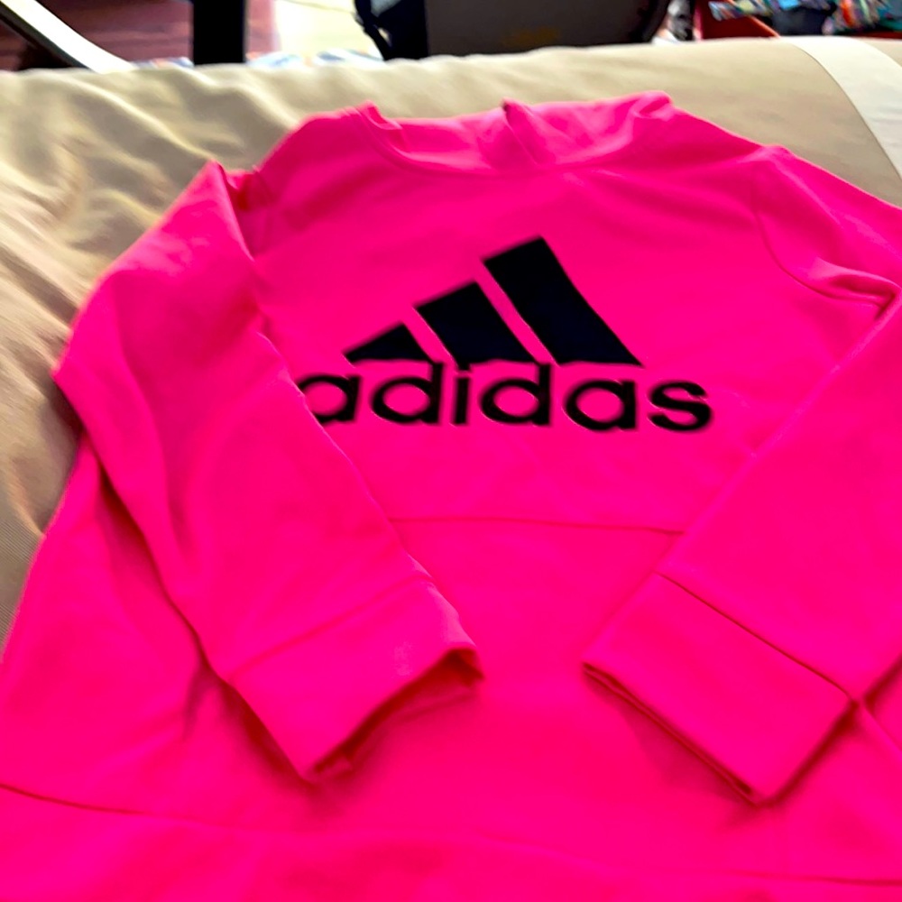 Adidas girls pink hoodie